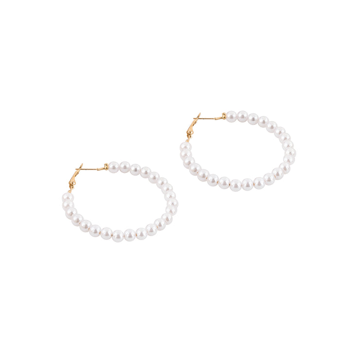 Glitz Pearl Hoop Earrings