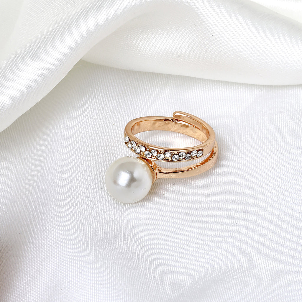 Aquamarina Pearl Gold Ring