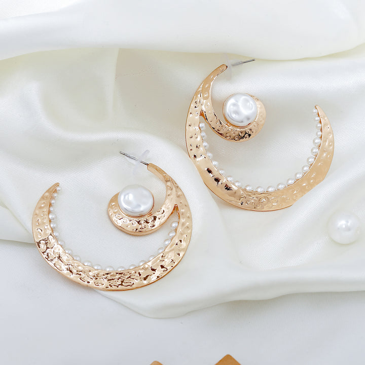 Marine Pearl Gold Earrings