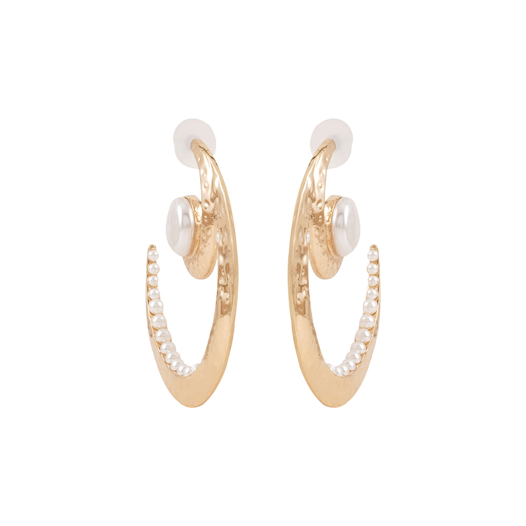 Marine Pearl Gold Earrings