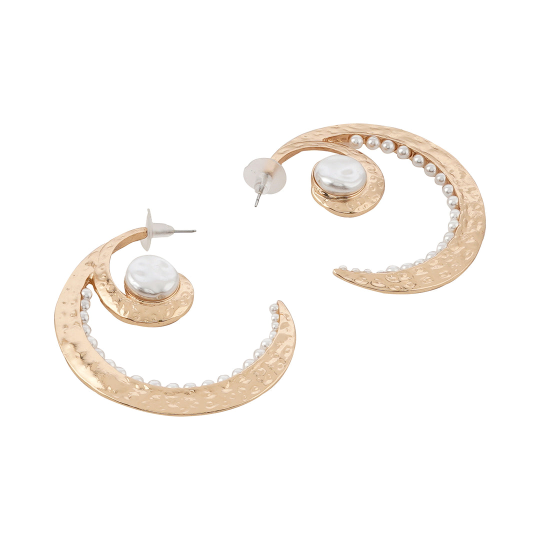 Marine Pearl Gold Earrings
