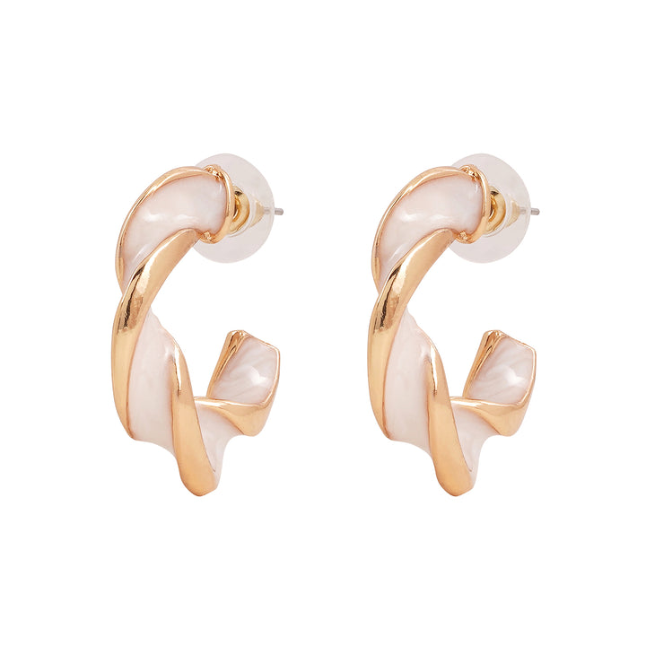 Tyche Gold And White Earrings
