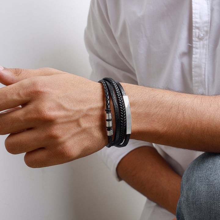 Theseus Black And Silver Bracelet