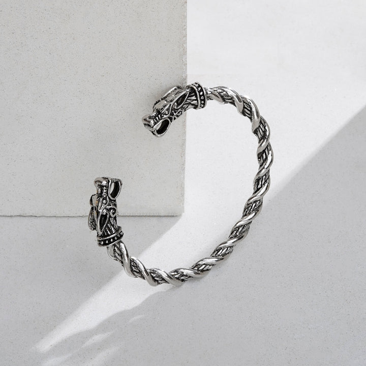 Atlas Silver Dragon Head Bracelet