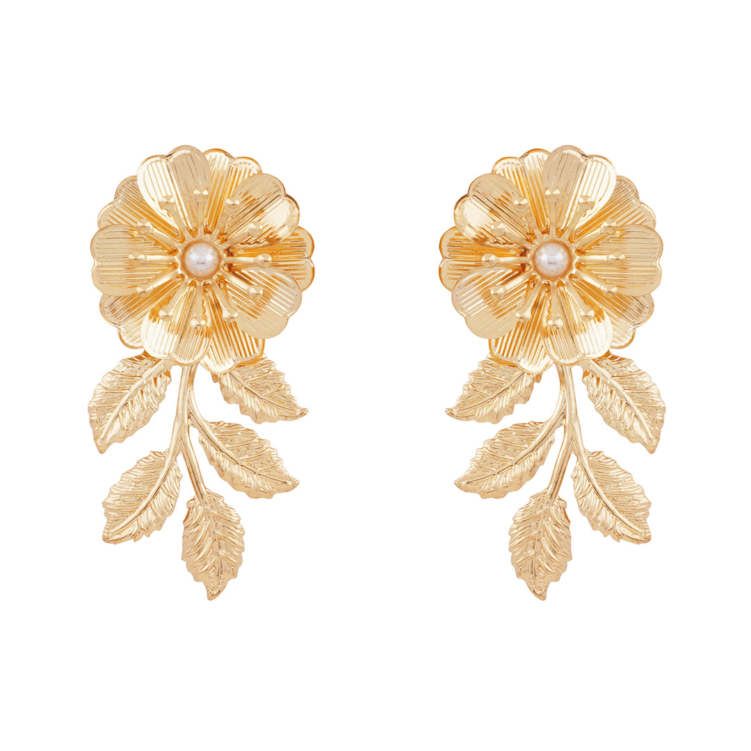 Poinsettia Gold Earrings
