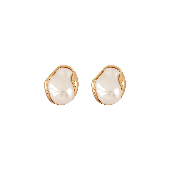 Aiko White & Gold Earrings