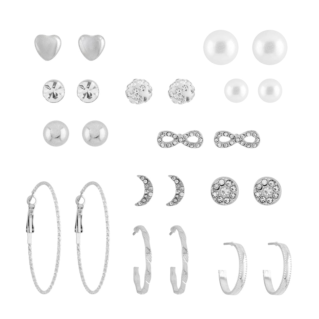 Stay Silver Earring Set