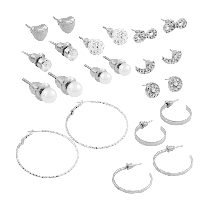Stay Silver Earring Set