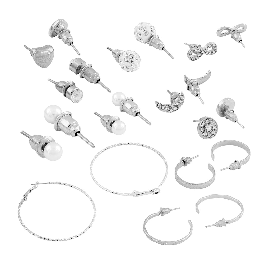 Stay Silver Earring Set