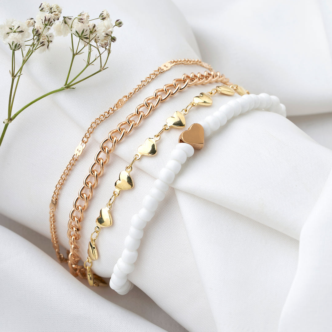 Glitz and Glam Anklet - Set of 4