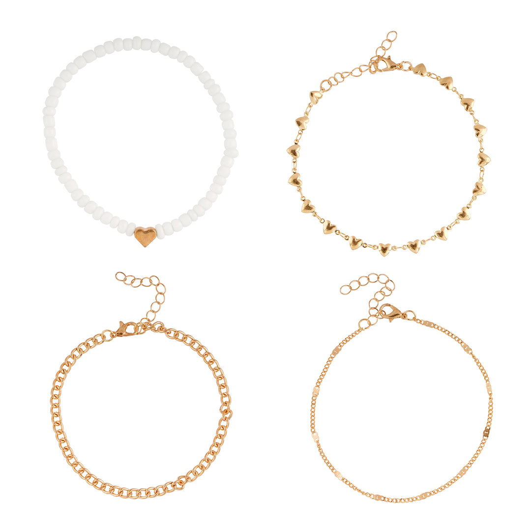 Glitz and Glam Anklet - Set of 4