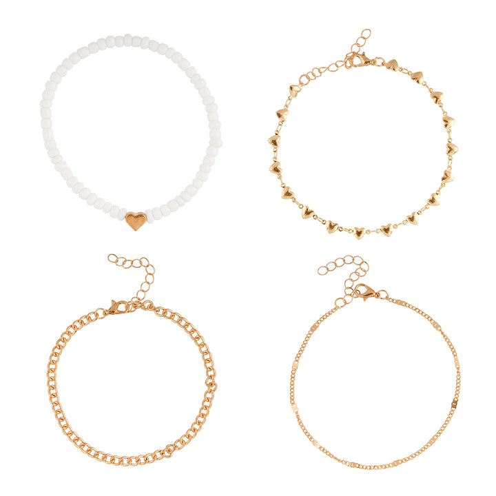 Glitz and Glam Anklet - Set of 4
