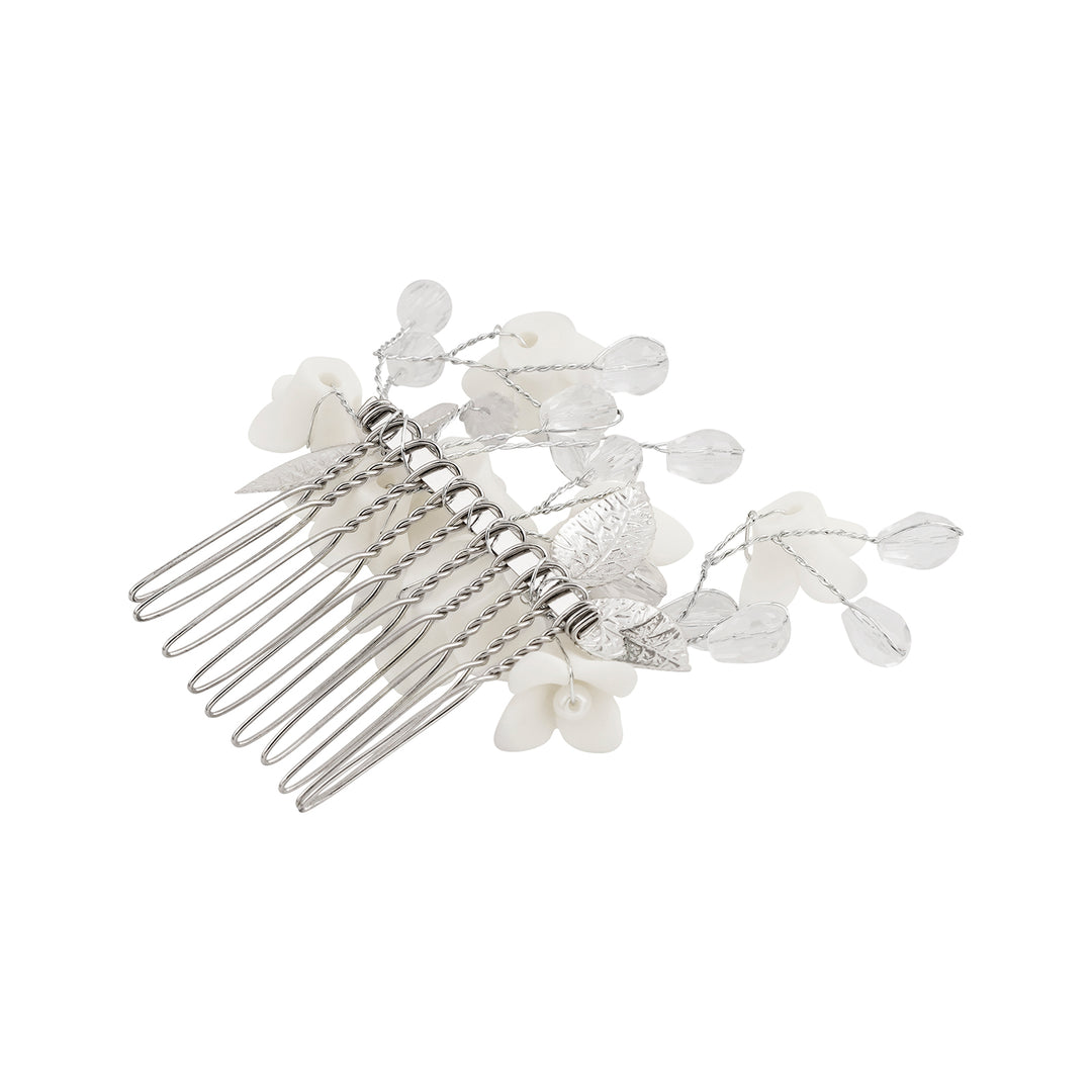 Lalea White Floral Hairpin