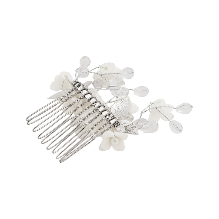 Lalea White Floral Hairpin