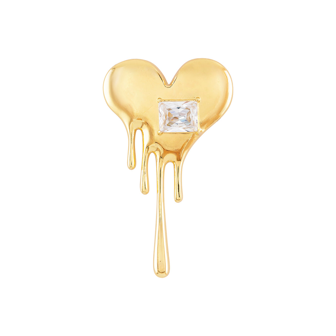 Melting Heart Gold Brooch