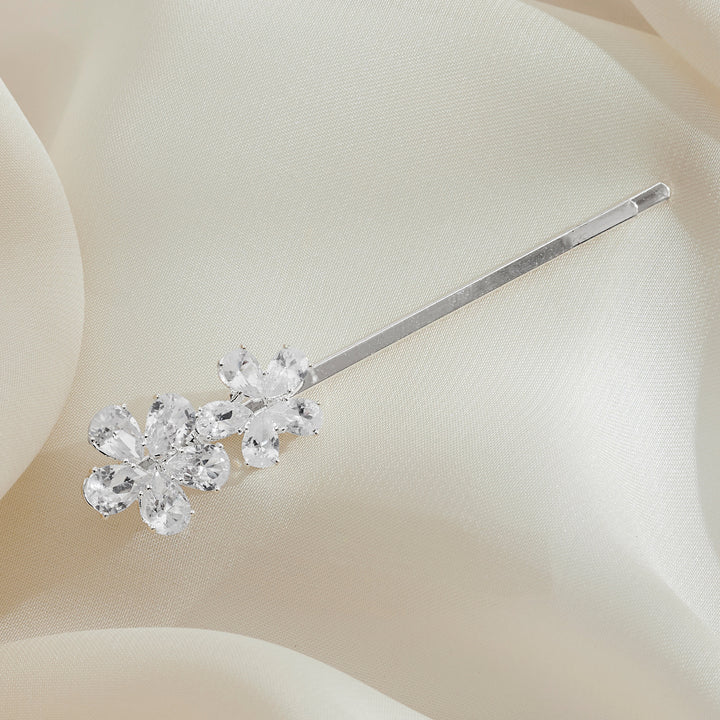 Anthemia Minimal Floral Silver hairpin