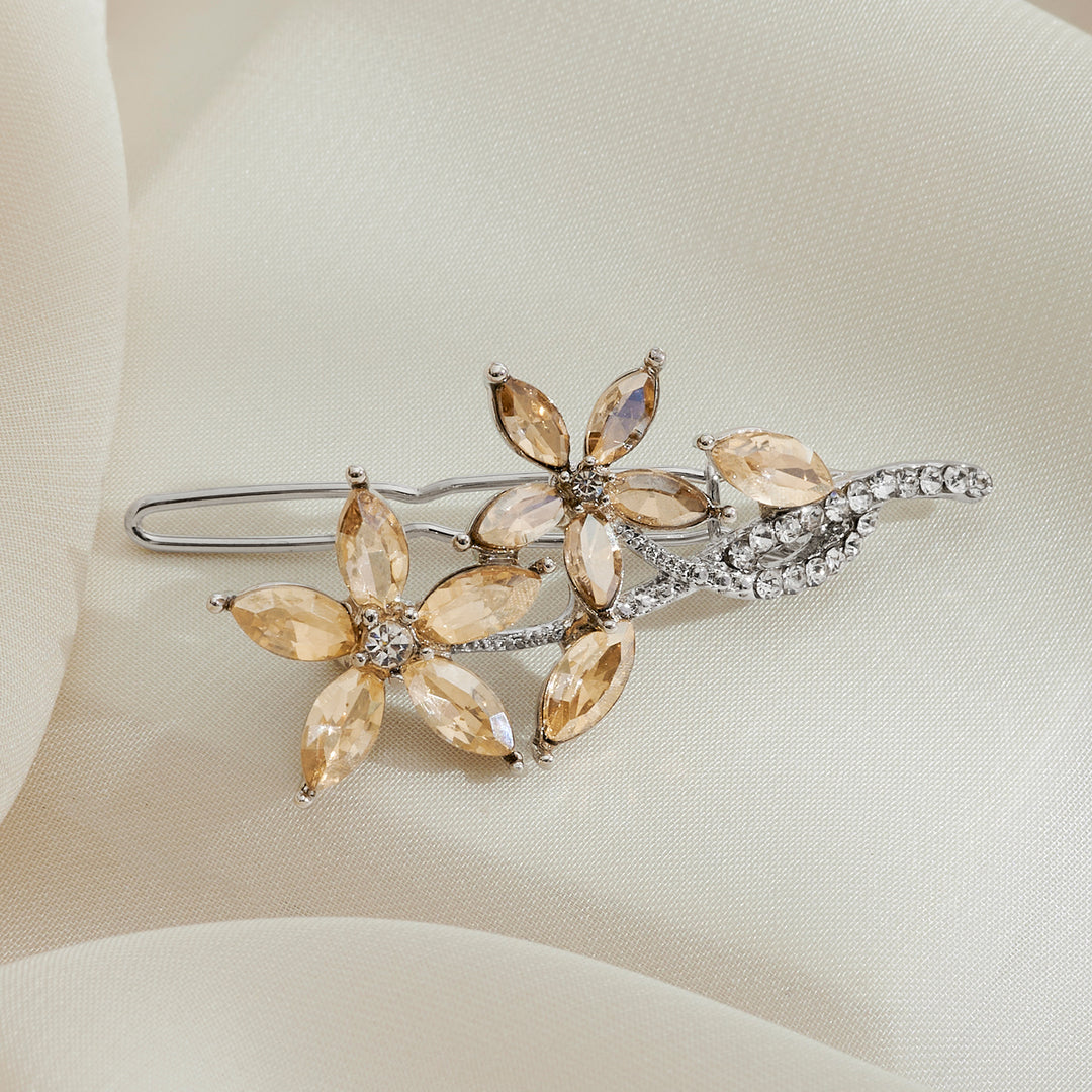 Chrysantha Gold Rhinestone Hairpin