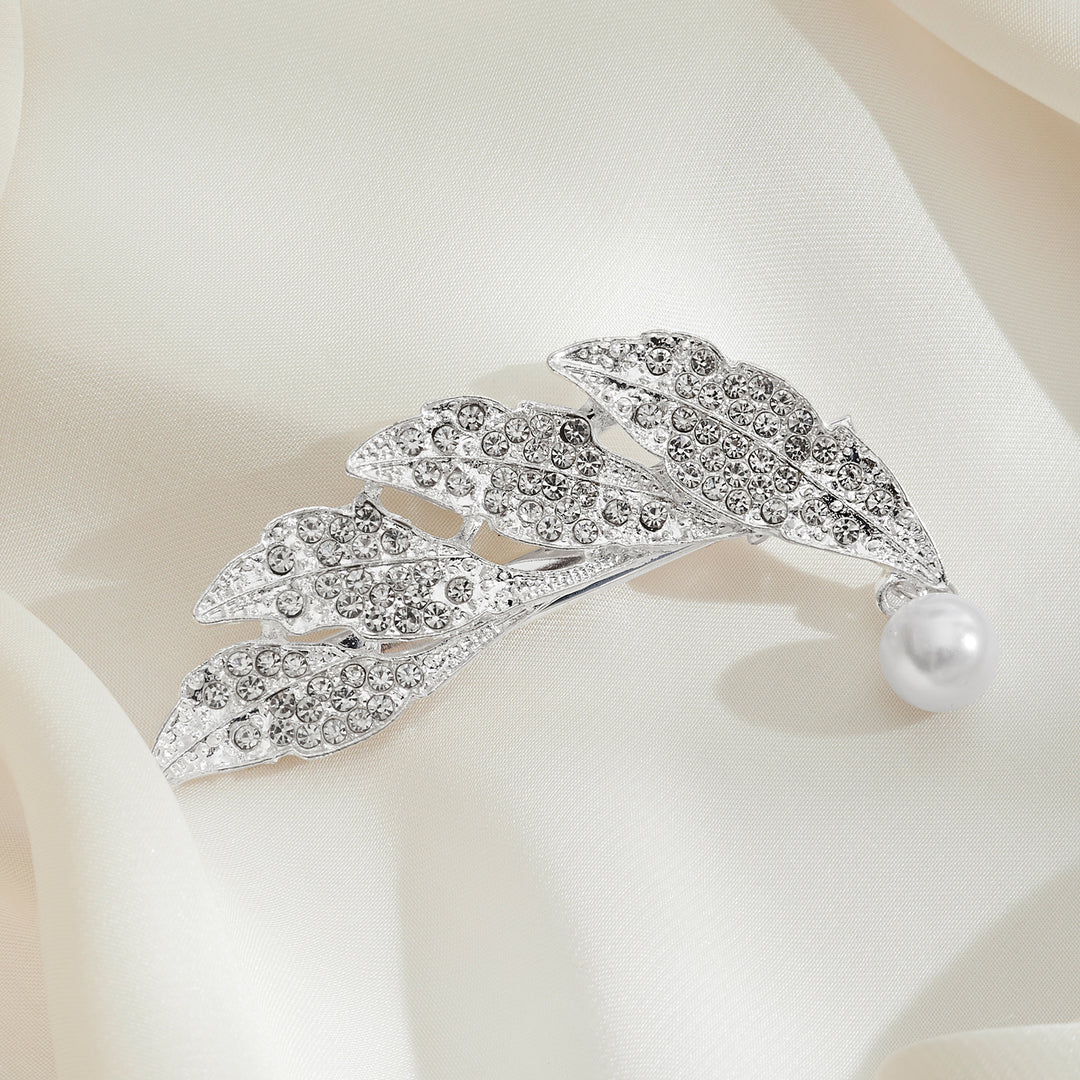 Fylla Rhinestone Pearl Silver Side Clip
