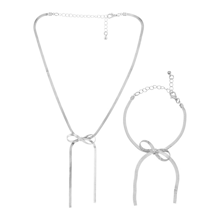 Audrey Bow Style Necklace and Bracelet Set