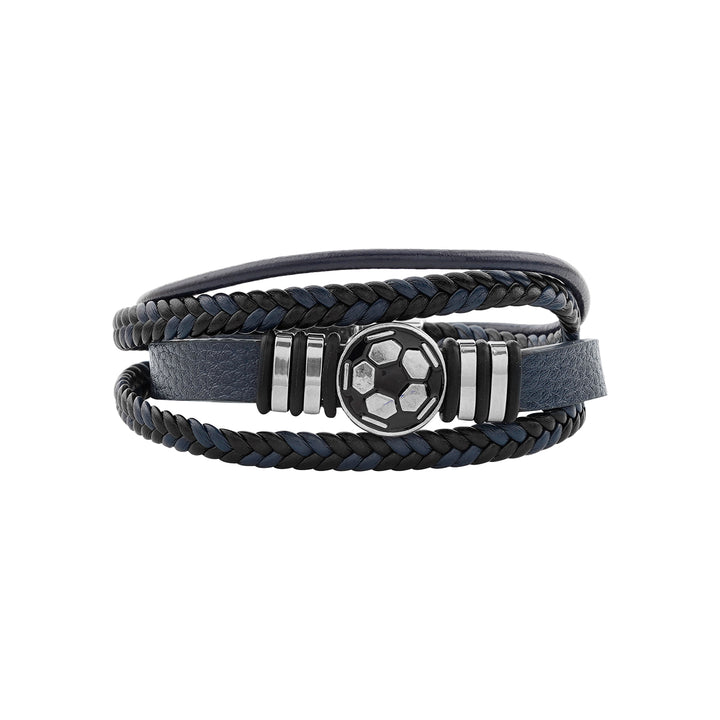 Bennington Blue Men's Leather Layered Bracelet