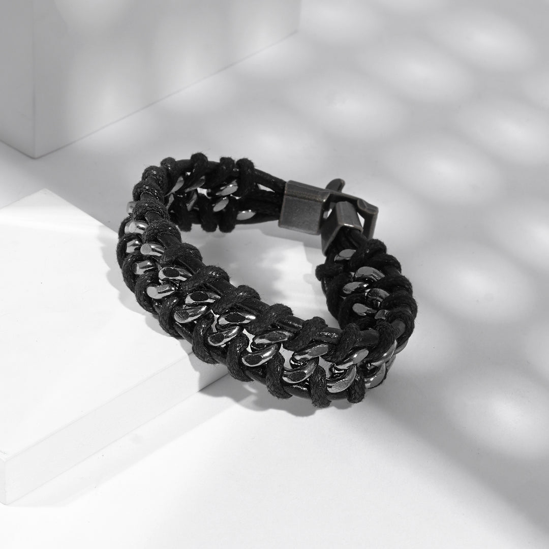 Typhon Silver Black Men's bracelet