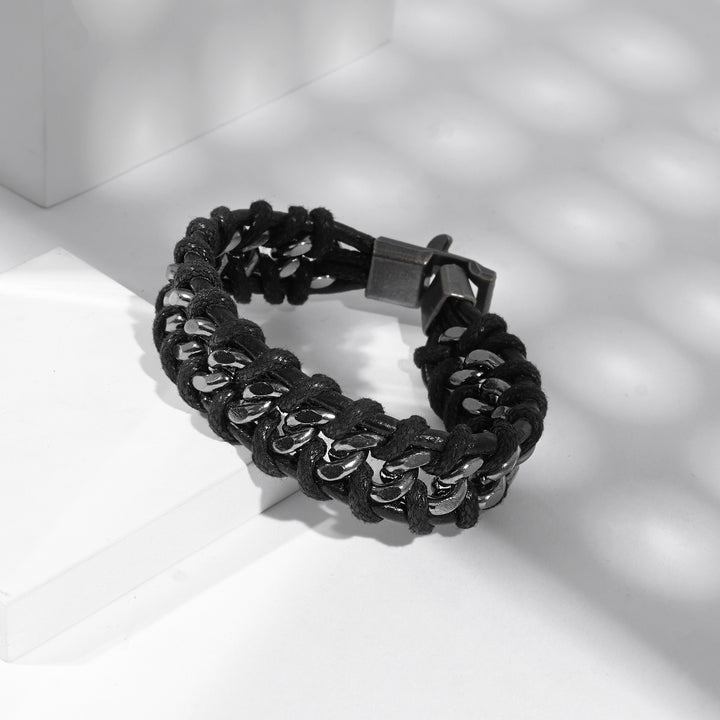 Typhon Silver Black Men's bracelet