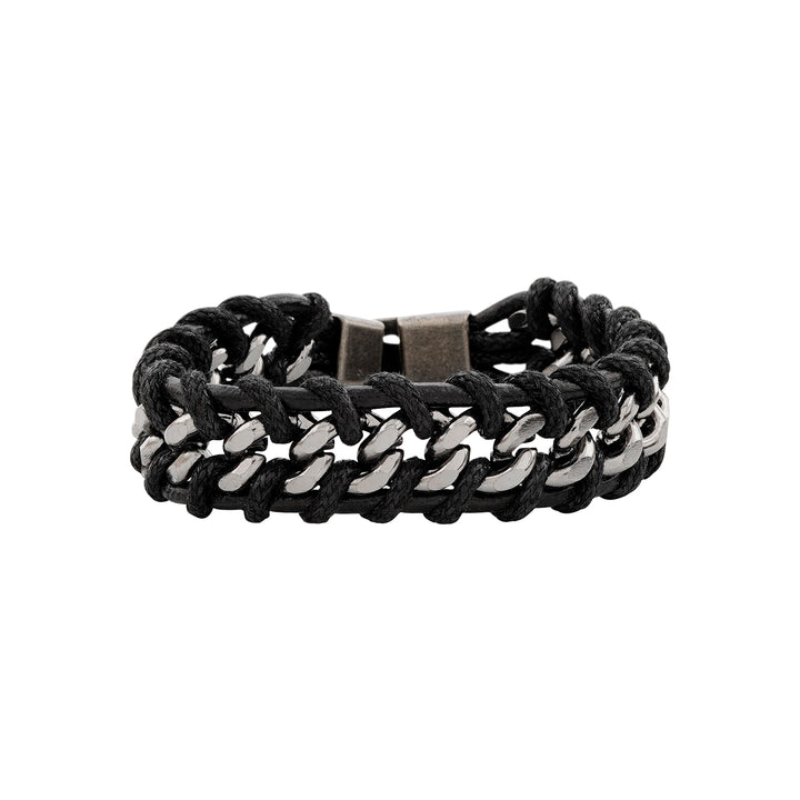 Typhon Silver Black Men's bracelet