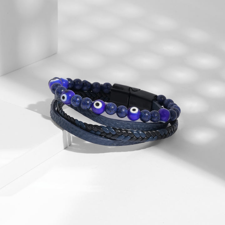 Battle Band Blue Evil Eye Men's Bracelet