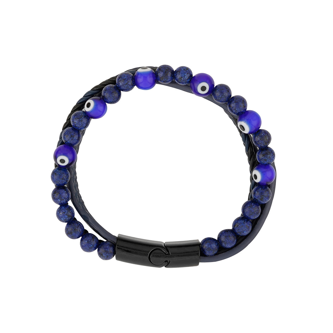 Battle Band Blue Evil Eye Men's Bracelet
