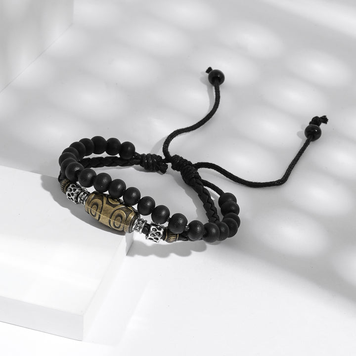 Maximus Men Beaded Black Bracelet