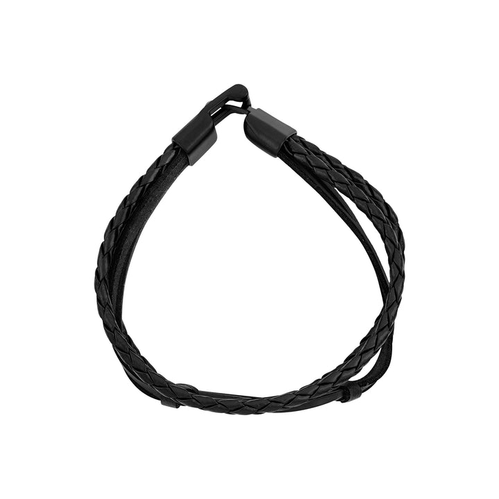 Infinite Men's Black Leather Bracelet