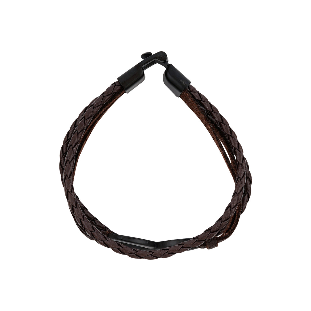 Infinite Men's Brown Leather Bracelet