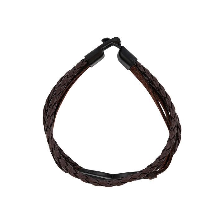 Infinite Men's Brown Leather Bracelet
