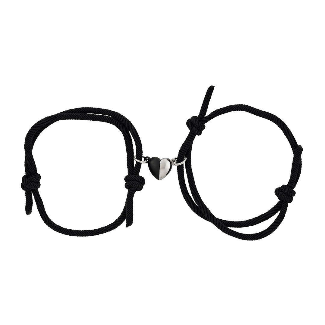Invisible String Black Couple Beaded Bracelet