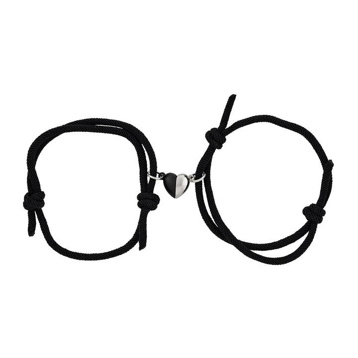 Invisible String Black Couple Beaded Bracelet