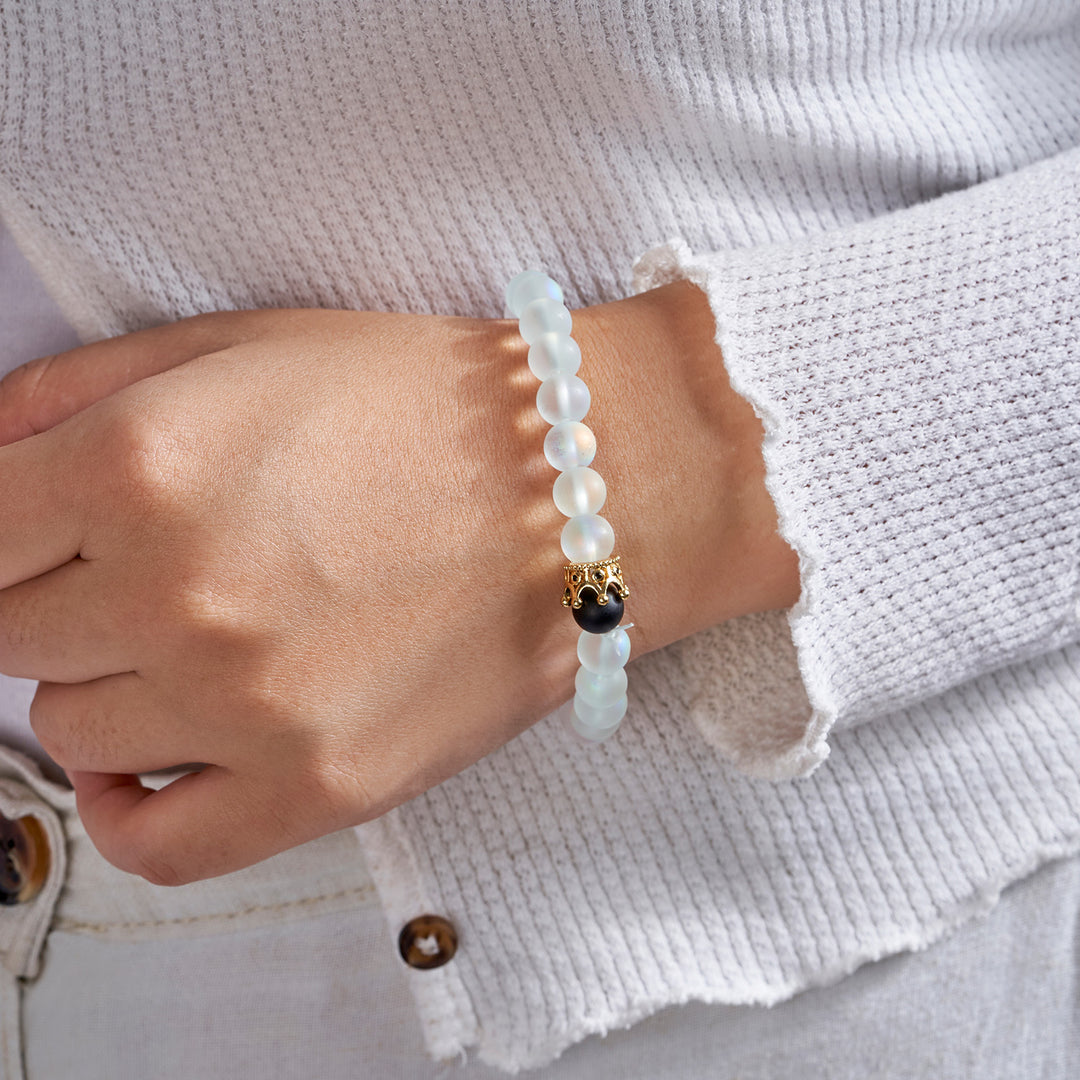 You Belong With Me White Couple Beaded Bracelet