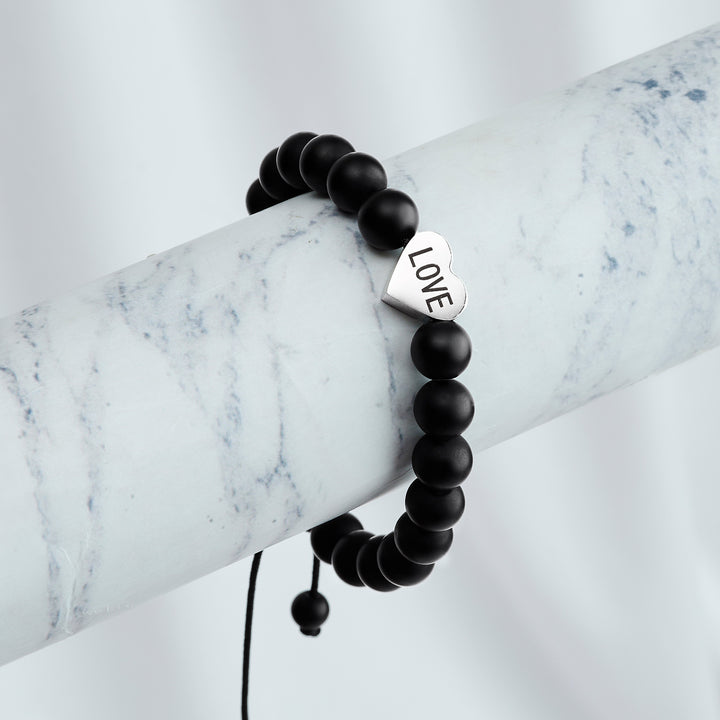 Today Was a Fairytale Black Couple Beaded Bracelet