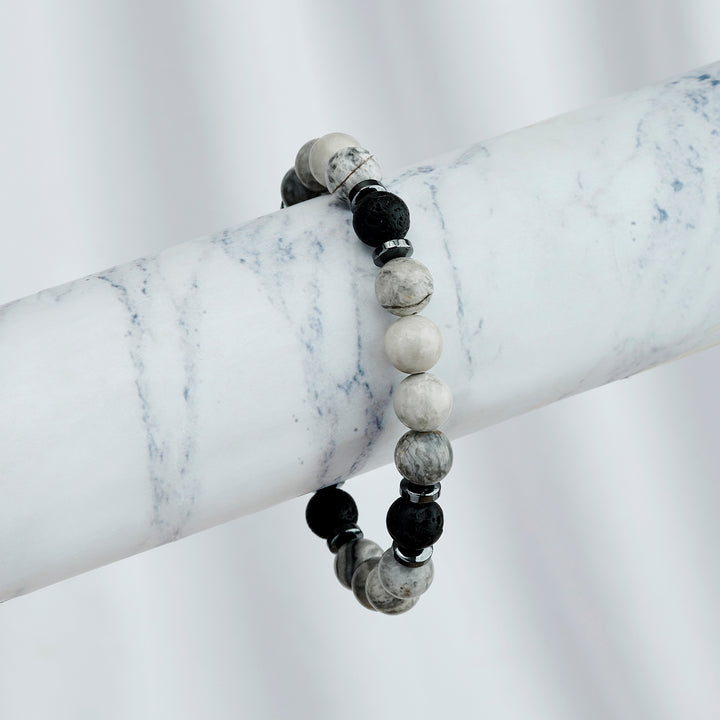Wonderland Black And Grey Beaded Bracelet