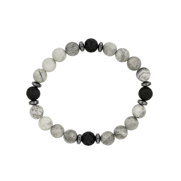 Wonderland Black And Grey Beaded Bracelet