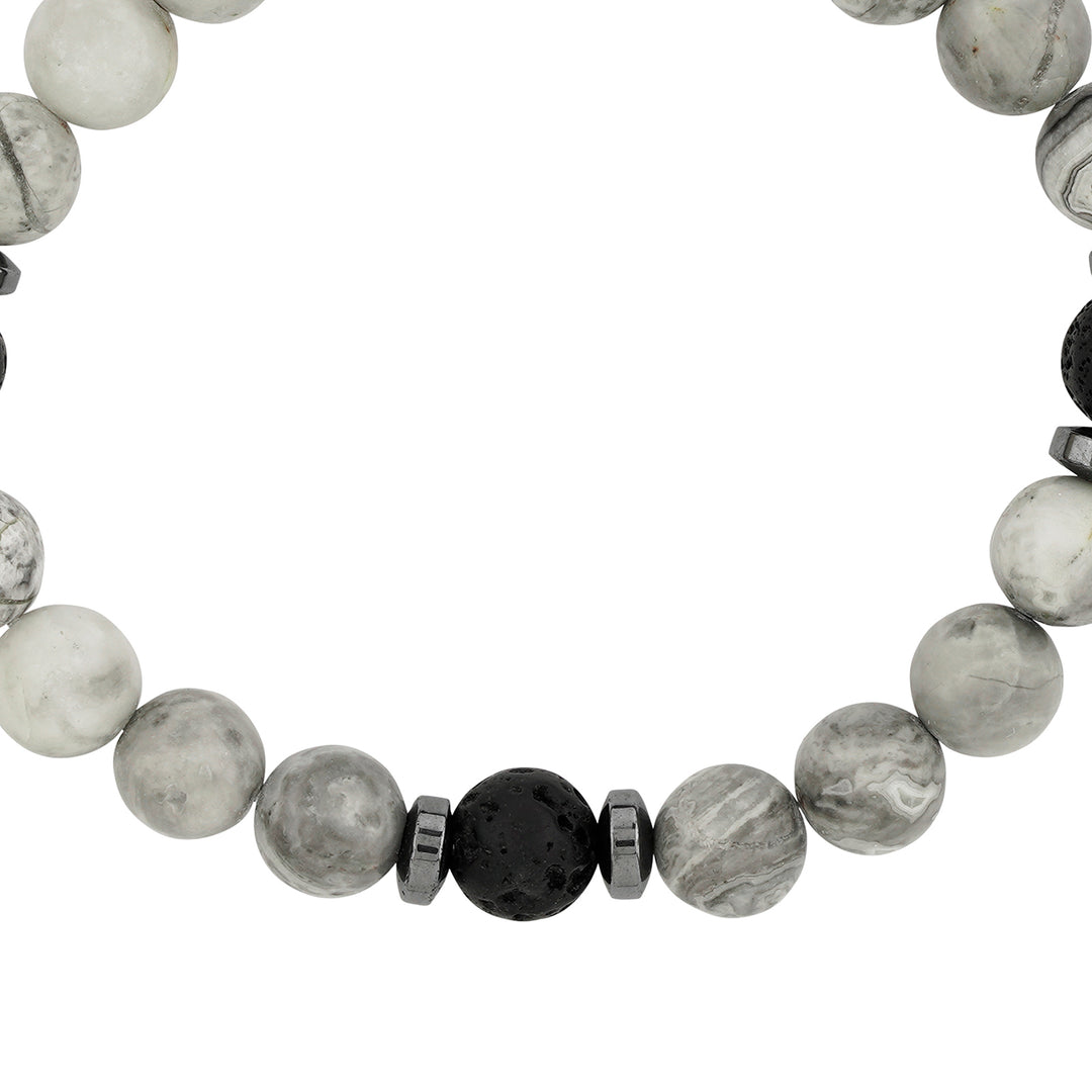 Wonderland Black And Grey Beaded Bracelet