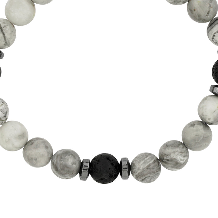 Wonderland Black And Grey Beaded Bracelet