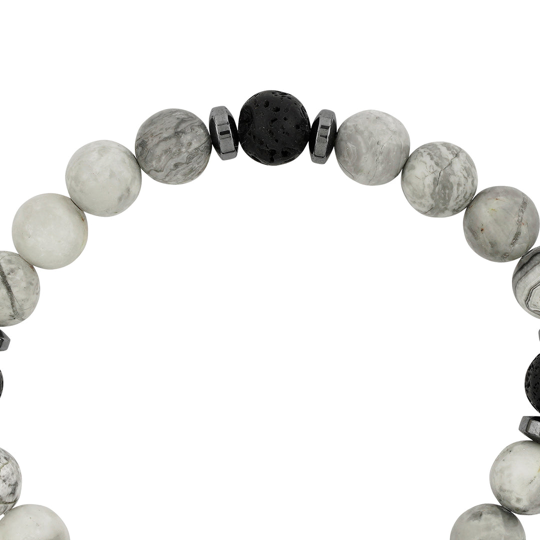 Wonderland Black And Grey Beaded Bracelet