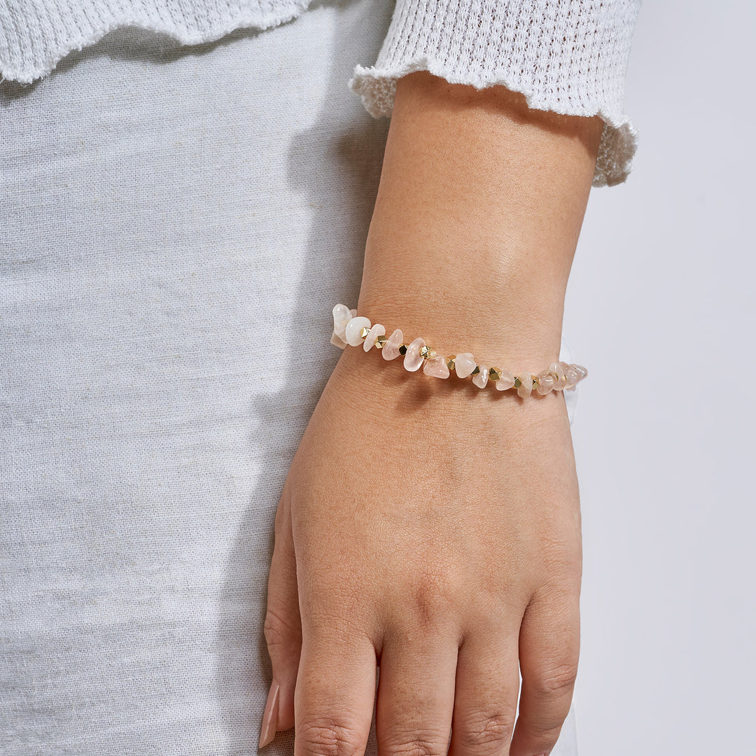 Death By A Thousand Cuts Light Pink Beaded Bracelet