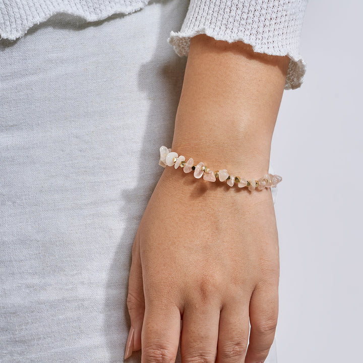Death By A Thousand Cuts Light Pink Beaded Bracelet