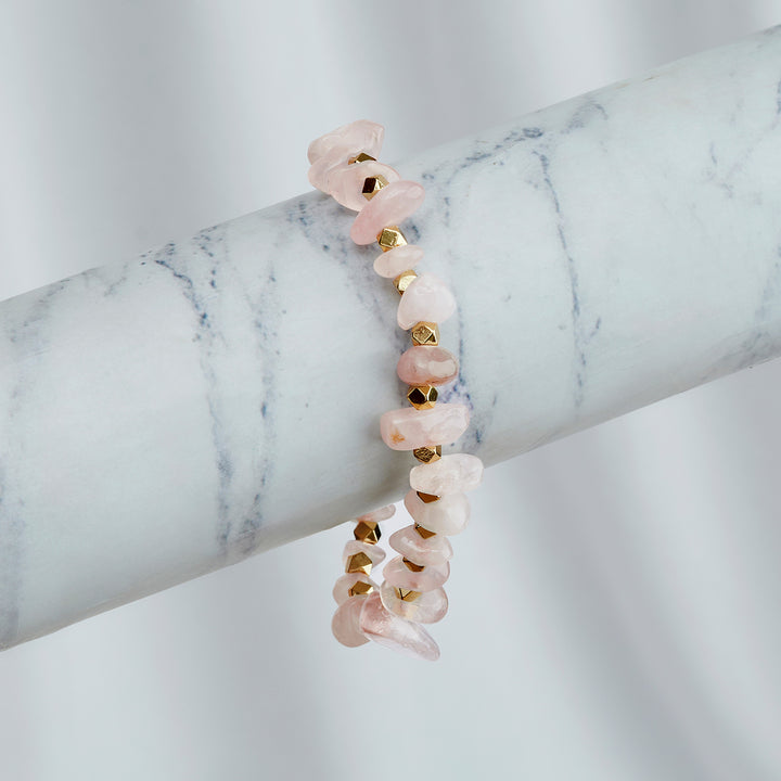 Death By A Thousand Cuts Light Pink Beaded Bracelet