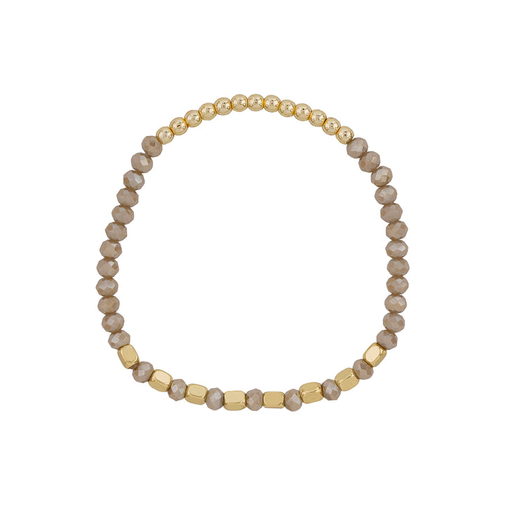 Out Of The Woods Grey And Gold Beaded Bracelet