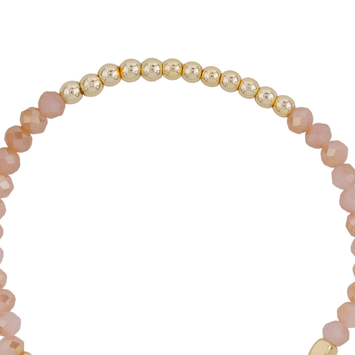 Long Live Pink And Gold Beaded Bracelet