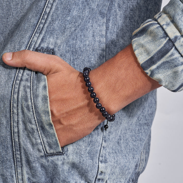 Midnight Rain Deep Blue Beaded Bracelet