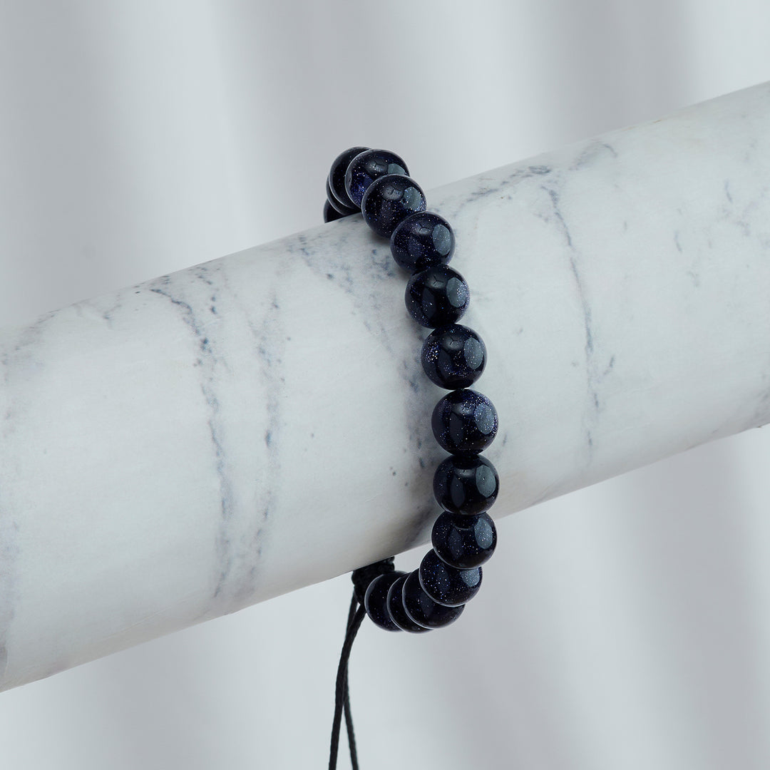 Midnight Rain Deep Blue Beaded Bracelet