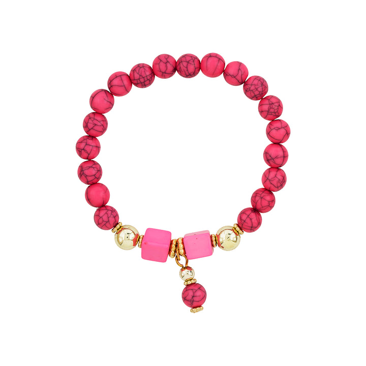 I Knew You Were Trouble Dark Pink Beaded Bracelet